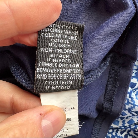 Torrid Maxi Dress Sz 18 Blue White Geometric Print Sleeveless AdjStraps - Picture 7 of 9